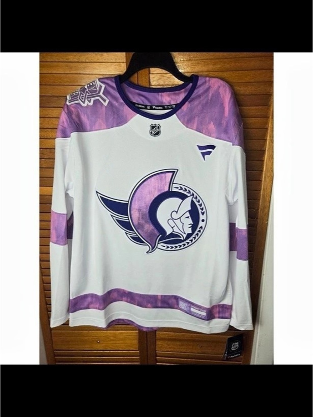 Ottawa Senators Fanatics Breakaway Hockey Fights Cancer Jersey Mens Small
